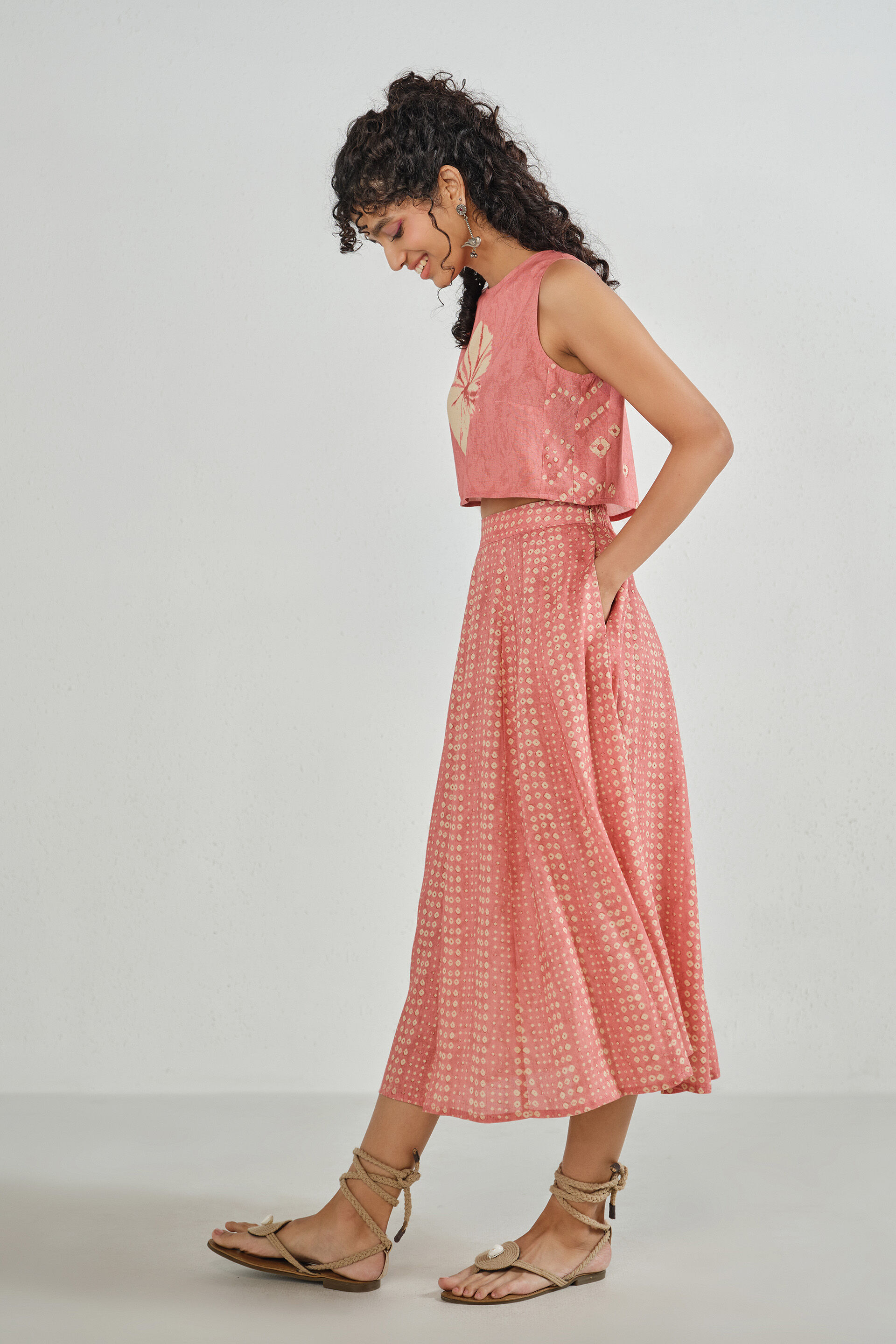 Gulabi Raah Skirt Set, Pink, image 4